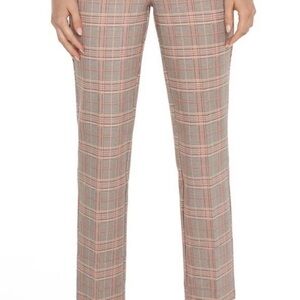 Liverpool Women's Plaid Pants - Gray and Pink